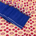 Sanskriti Vintage Red-Blue Pure Cotton Saree Hand Woven Ikat Printed 5+YD Fabric