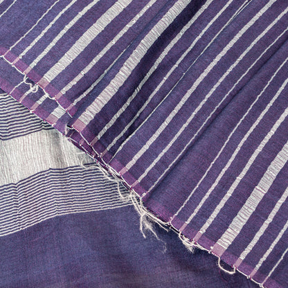 Sanskriti Vintage Purple Artificial Silk Saree Woven 6+YD Craft Fabric Material