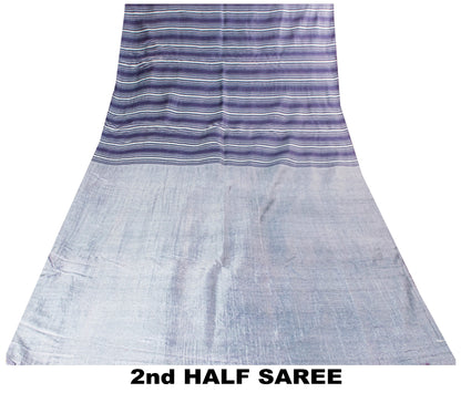 Sanskriti Vintage Purple Artificial Silk Saree Woven 6+YD Craft Fabric Material