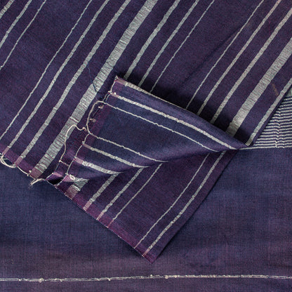Sanskriti Vintage Purple Artificial Silk Saree Woven 6+YD Craft Fabric Material