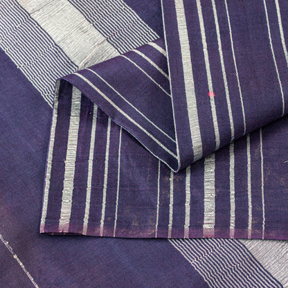Sanskriti Vintage Purple Artificial Silk Saree Woven 6+YD Craft Fabric Material