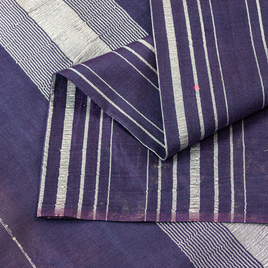Sanskriti Vintage Purple Artificial Silk Saree Woven 6+YD Craft Fabric Material