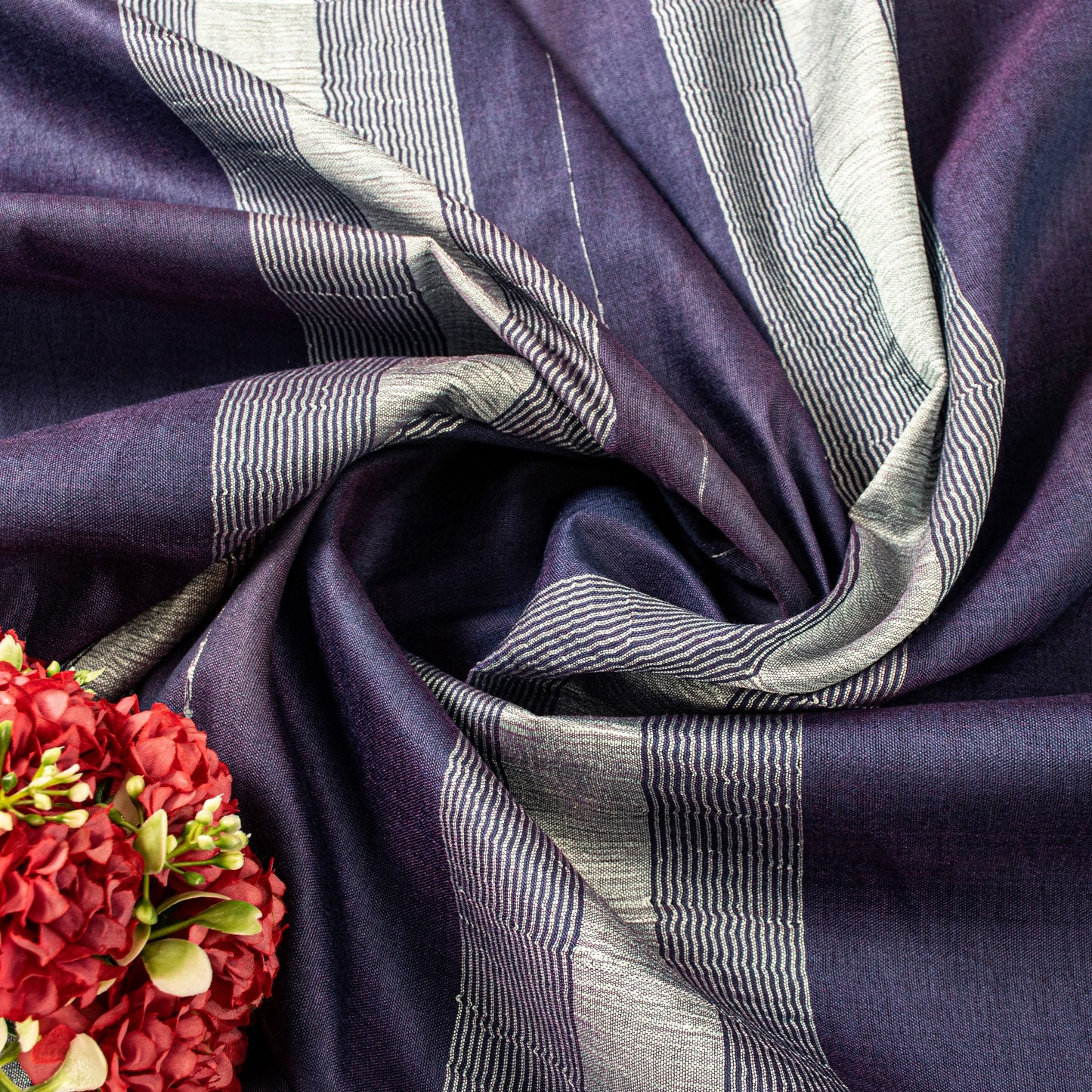 Sanskriti Vintage Purple Artificial Silk Saree Woven 6+YD Craft Fabric Material