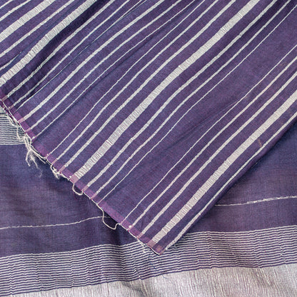 Sanskriti Vintage Purple Artificial Silk Saree Woven 6+YD Craft Fabric Material