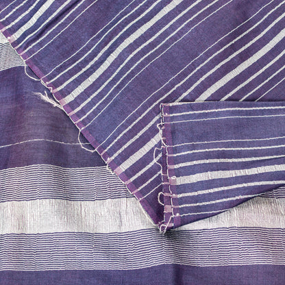 Sanskriti Vintage Purple Artificial Silk Saree Woven 6+YD Craft Fabric Material