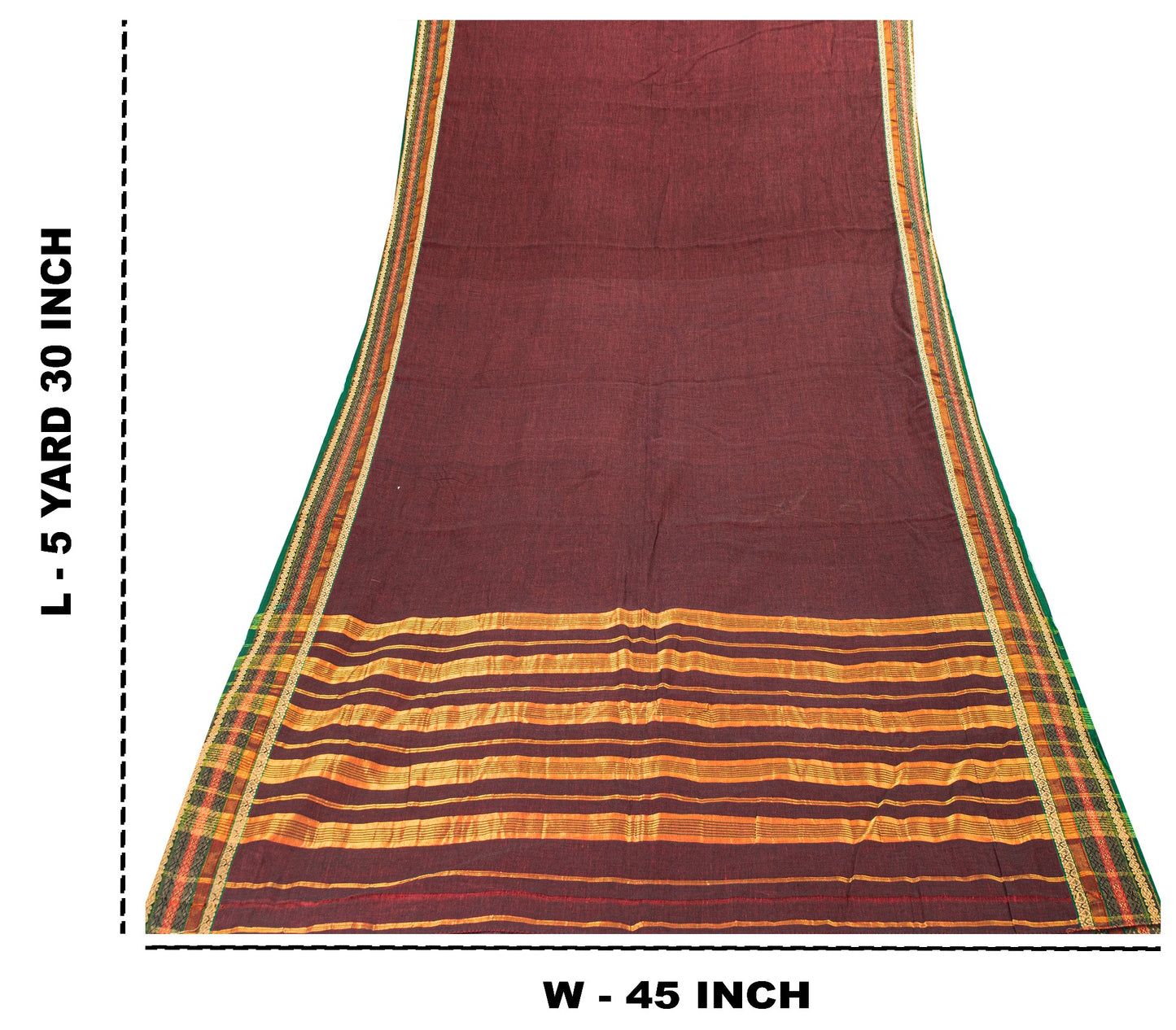 Sanskriti Vintage Dark Red Pure Cotton Saree Indian Hand Woven/Solid 5+YD Fabric