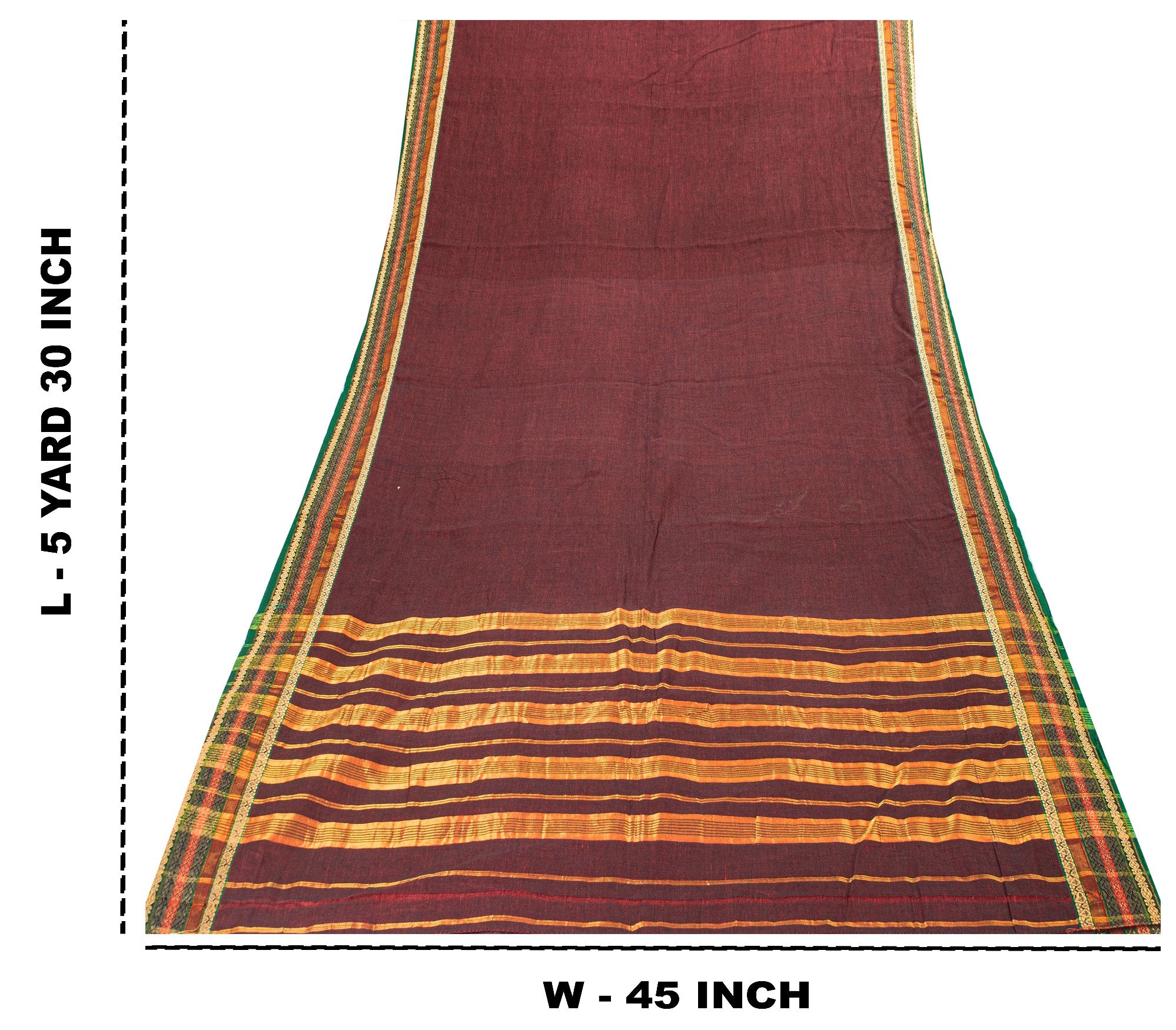 Sanskriti Vintage Dark Red Pure Cotton Saree Indian Hand Woven/Solid 5+YD Fabric