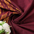 Sanskriti Vintage Dark Red Pure Cotton Saree Indian Hand Woven/Solid 5+YD Fabric