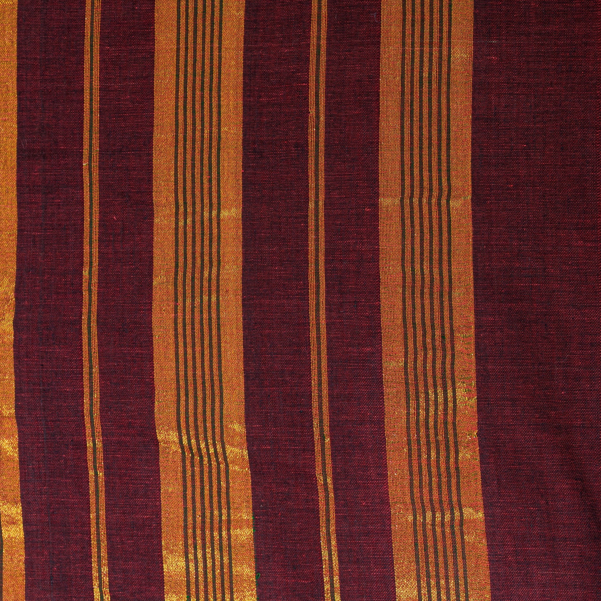 Sanskriti Vintage Dark Red Pure Cotton Saree Indian Hand Woven/Solid 5+YD Fabric
