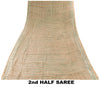 Sanskriti Vintage Green 100% Pure Cotton Saree Bagru Hand Block Print 6YD Fabric