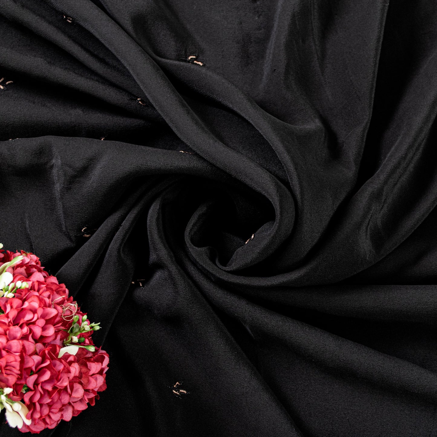Sanskriti Vintage Black Pure Silk Saree Hand Embroidery Dabka Sari 5.5+YD Fabric