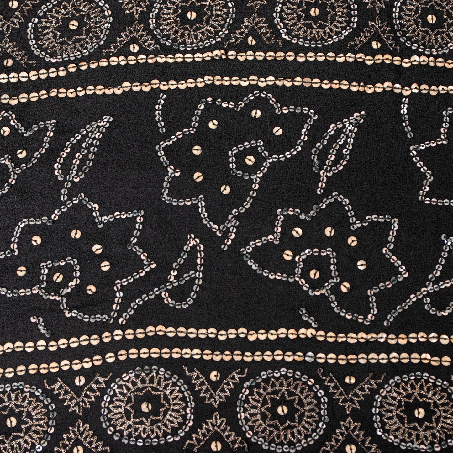 Sanskriti Vintage Black Pure Georgette Saree Embroidered Sequins 5.5+YD Fabric