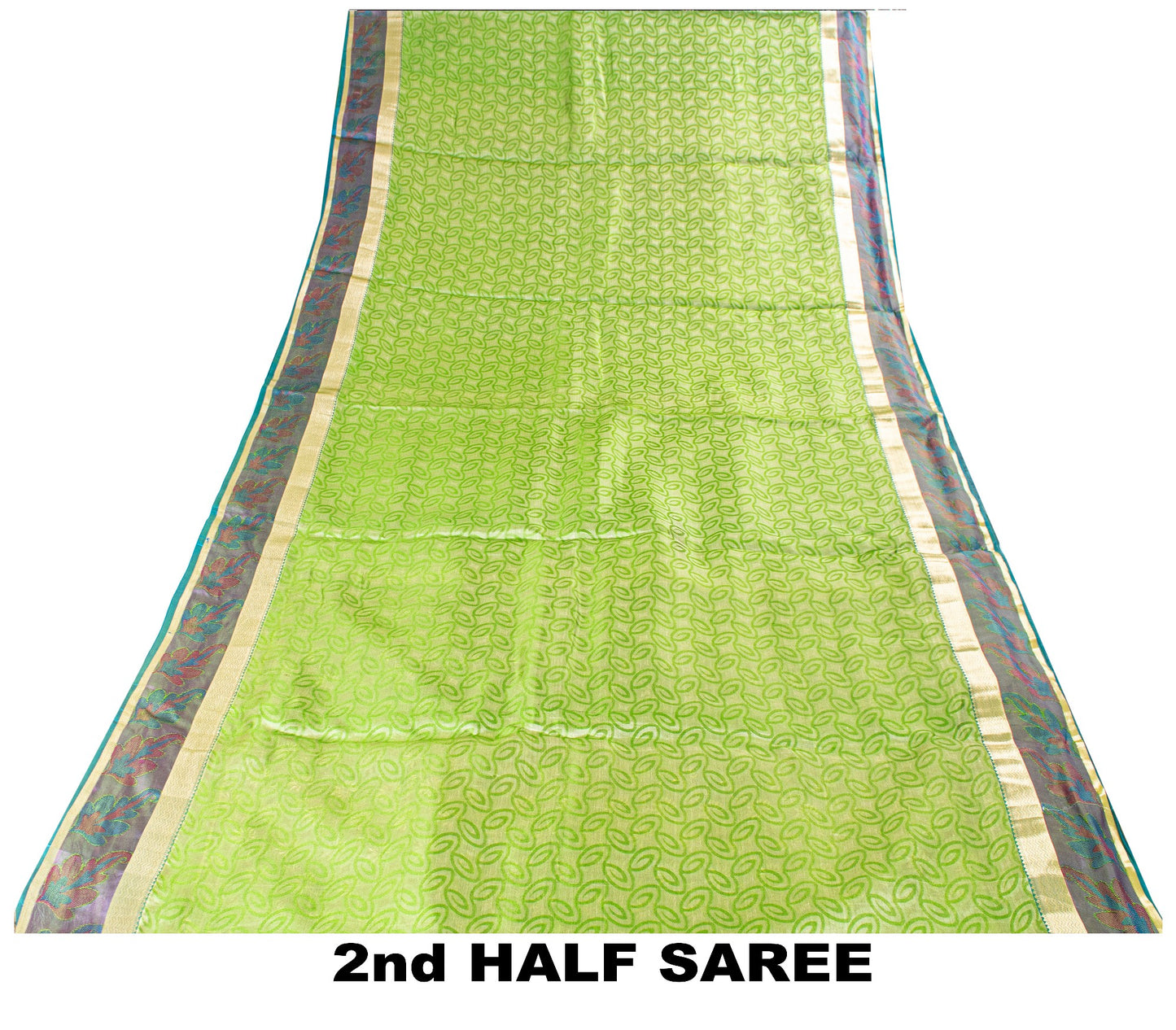 Sanskriti Vintage Green-Silver Pure Silk Saree Hand Woven Brocade 5.5+YD Fabric