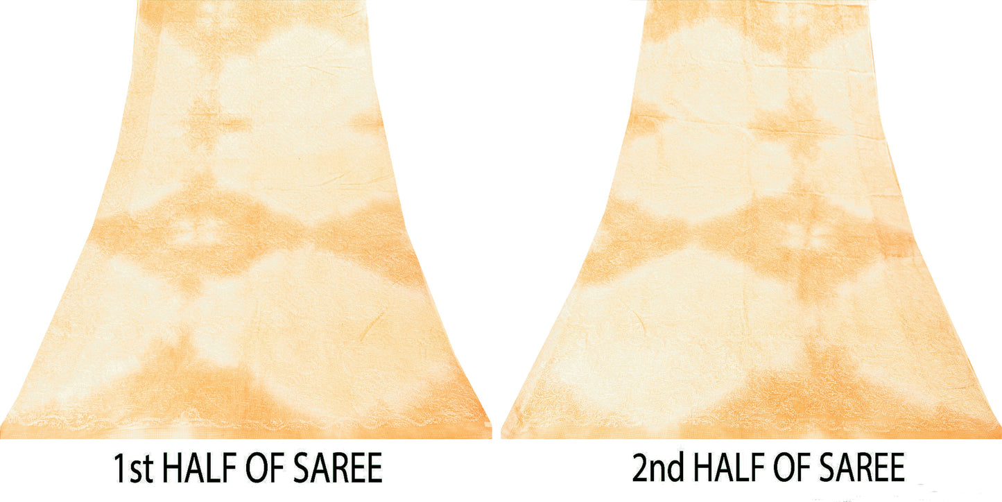 Sanskriti Vintage Yellow Pure Cotton Saree Hand Embroidered Kota Doria 5.5 Yard