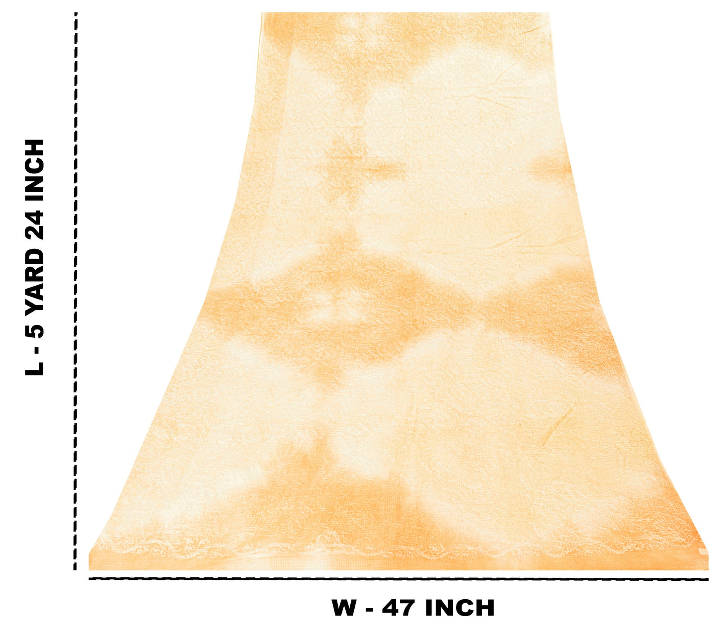 Sanskriti Vintage Yellow Pure Cotton Saree Hand Embroidered Kota Doria 5.5 Yard