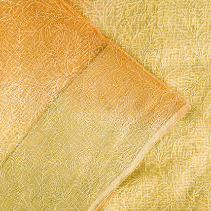 Sanskriti Vintage Yellow Pure Cotton Saree Hand Embroidered Kota Doria 5.5 Yard