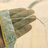Sanskriti Vintage Yellow Net Mesh Saree Hand Glass Bead 6+YD Fabric Wedding Sari