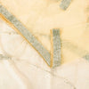 Sanskriti Vintage Yellow Net Mesh Saree Hand Glass Bead 6+YD Fabric Wedding Sari