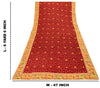Sanskriti Vintage Red Pure Silk Saree Embroidered Floral Sari 6+Yd Craft Fabric