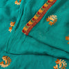 Sanskriti Vintage Blue Pure Chiffon SilkSaree Embroidered Wedding Sari 6Yd Craft