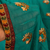 Sanskriti Vintage Blue Pure Chiffon SilkSaree Embroidered Wedding Sari 6Yd Craft
