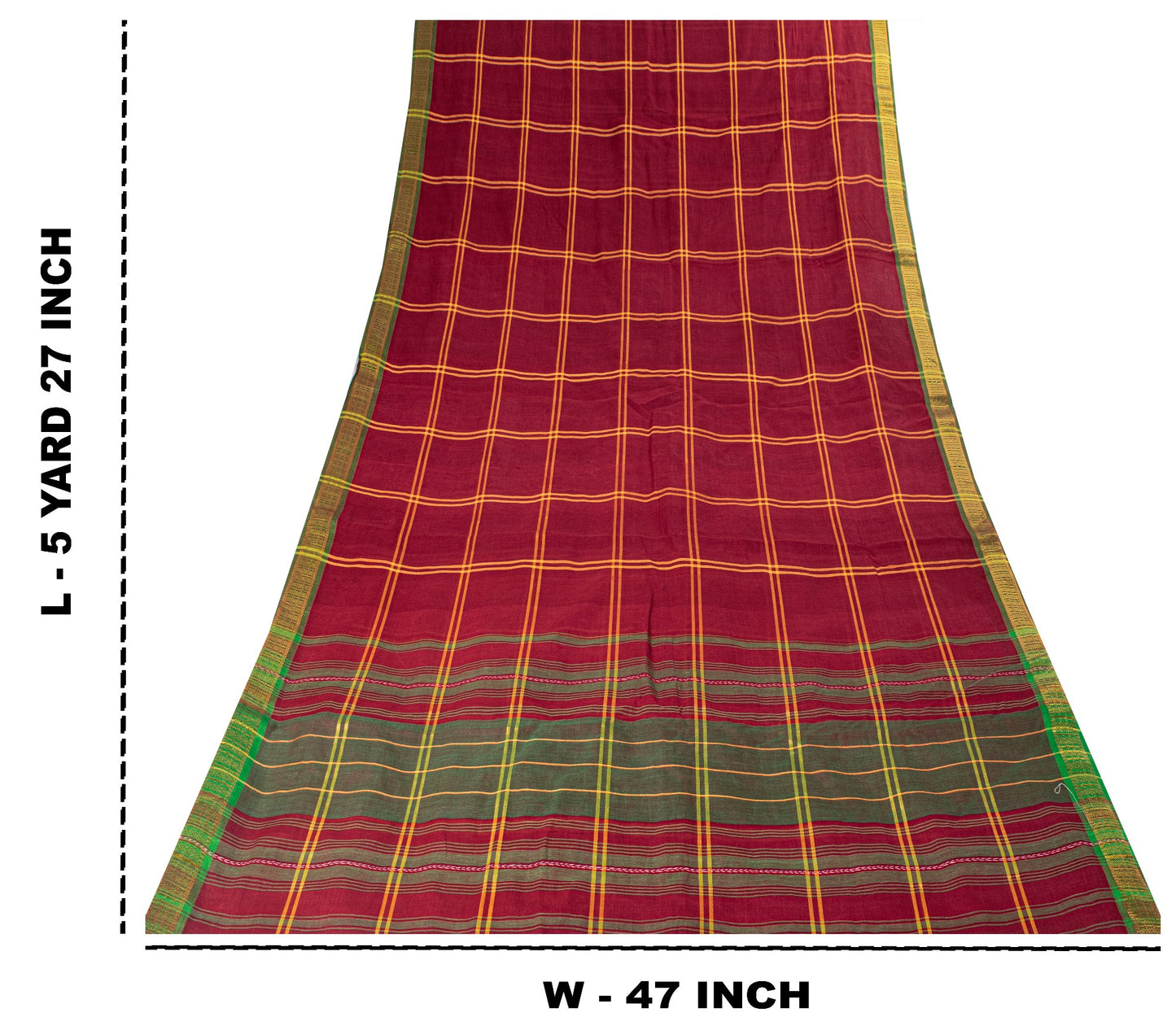 Sanskriti Vintage Red Pure Cotton Saree Chettinad Handloom Zari Tamil 5.5YD Sari