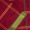 Sanskriti Vintage Red Pure Cotton Saree Chettinad Handloom Zari Tamil 5.5YD Sari