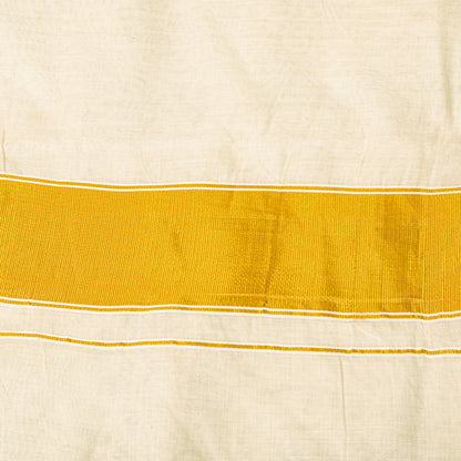 Sanskriti Vintage White Pure Cotton Saree Zari Work Kasavu Kerala Sari 5.5+Craft