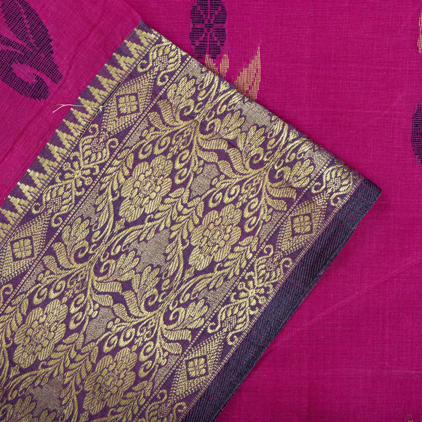 Sanskriti Vintage Saree Pink Pure Cotton Zari Brocade Jamdani Woven Fabric Sari