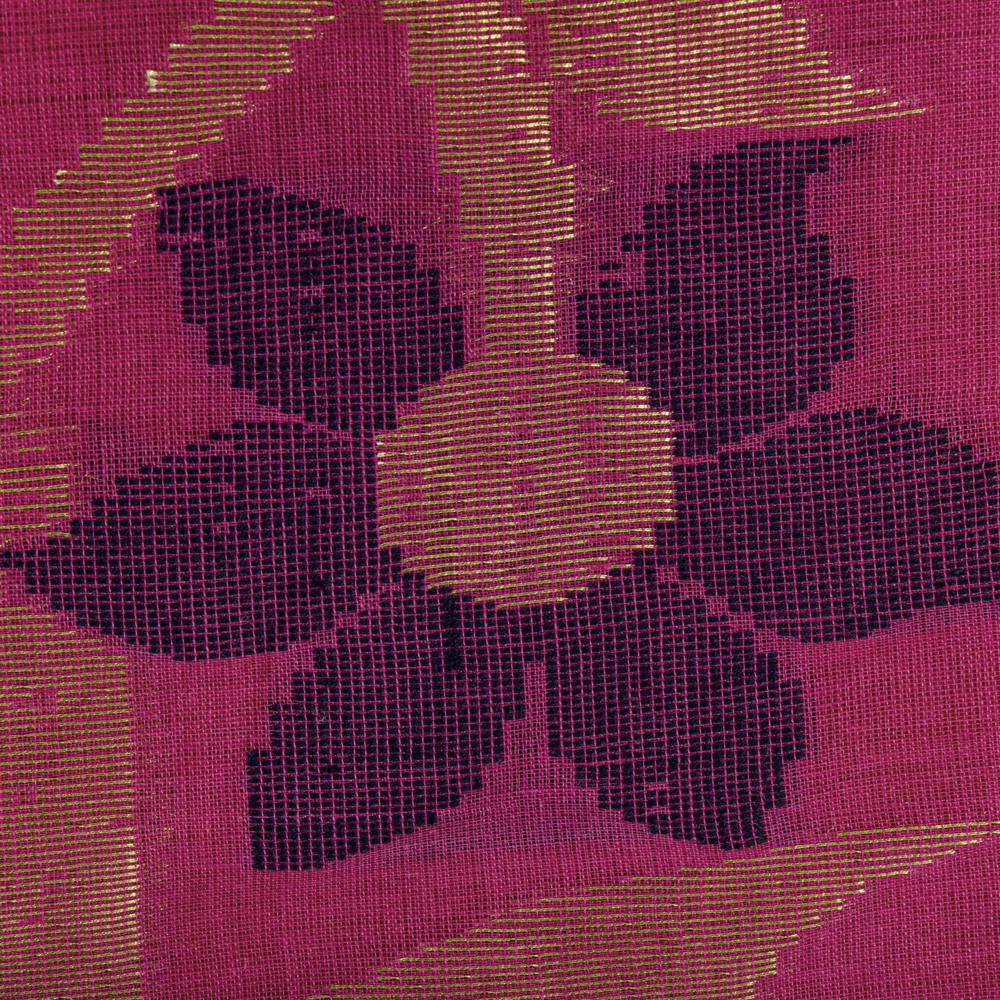 Sanskriti Vintage Saree Pink Pure Cotton Zari Brocade Jamdani Woven Fabric Sari