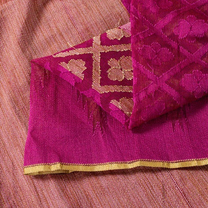 Sanskriti Vintage Magenta Art Silk Saree Woven Floral Sari 5.5 YD Fabric Craft
