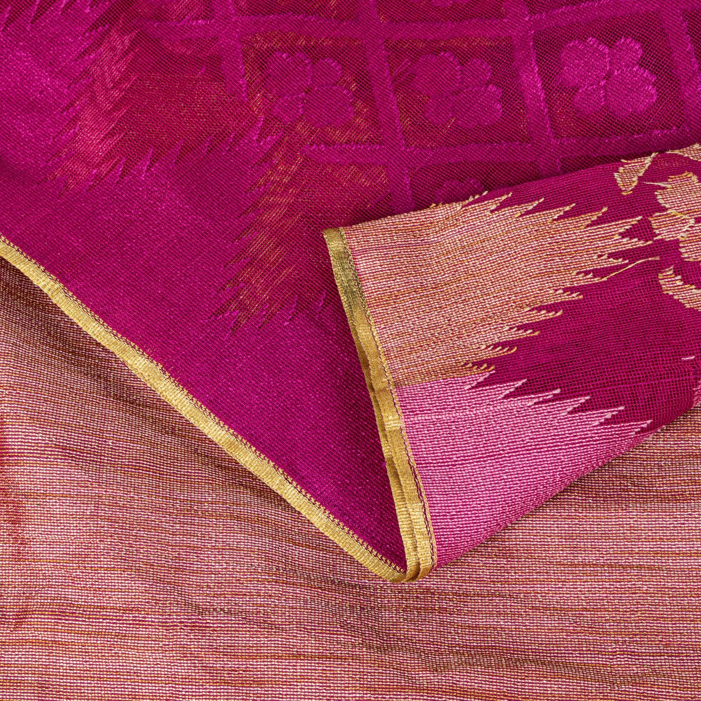 Sanskriti Vintage Magenta Art Silk Saree Woven Floral Sari 5.5 YD Fabric Craft