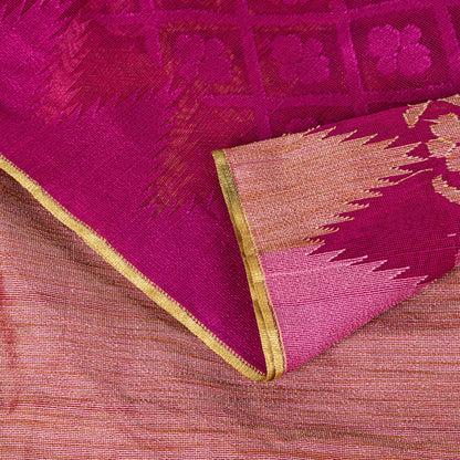 Sanskriti Vintage Magenta Art Silk Saree Woven Floral Sari 5.5 YD Fabric Craft