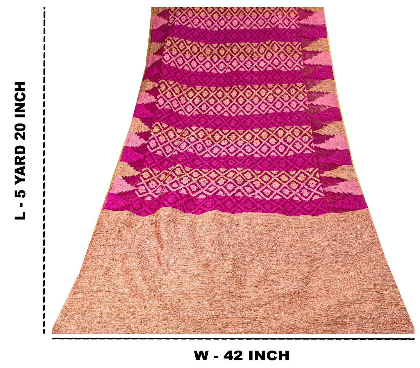 Sanskriti Vintage Magenta Art Silk Saree Woven Floral Sari 5.5 YD Fabric Craft