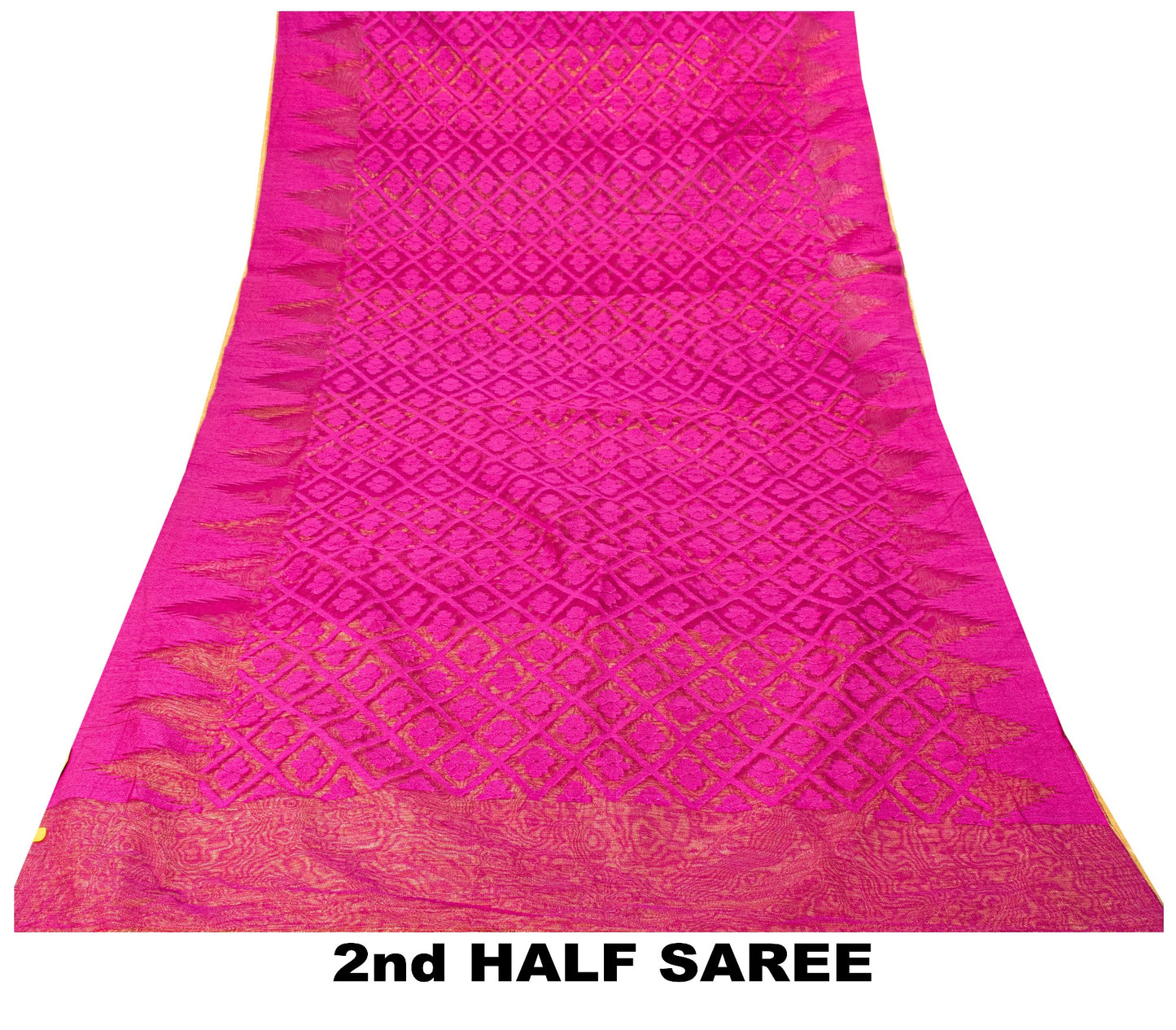 Sanskriti Vintage Magenta Art Silk Saree Woven Floral Sari 5.5 YD Fabric Craft