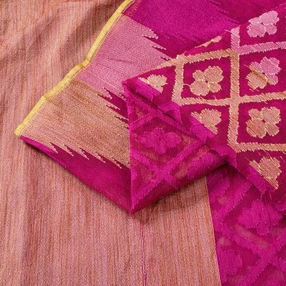 Sanskriti Vintage Magenta Art Silk Saree Woven Floral Sari 5.5 YD Fabric Craft