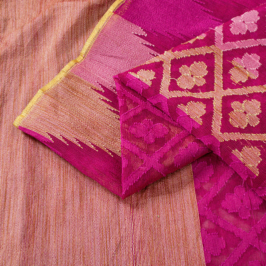Sanskriti Vintage Magenta Art Silk Saree Woven Floral Sari 5.5 YD Fabric Craft