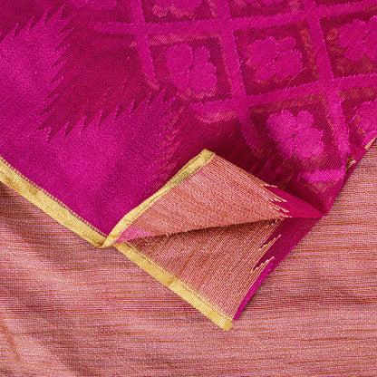 Sanskriti Vintage Magenta Art Silk Saree Woven Floral Sari 5.5 YD Fabric Craft