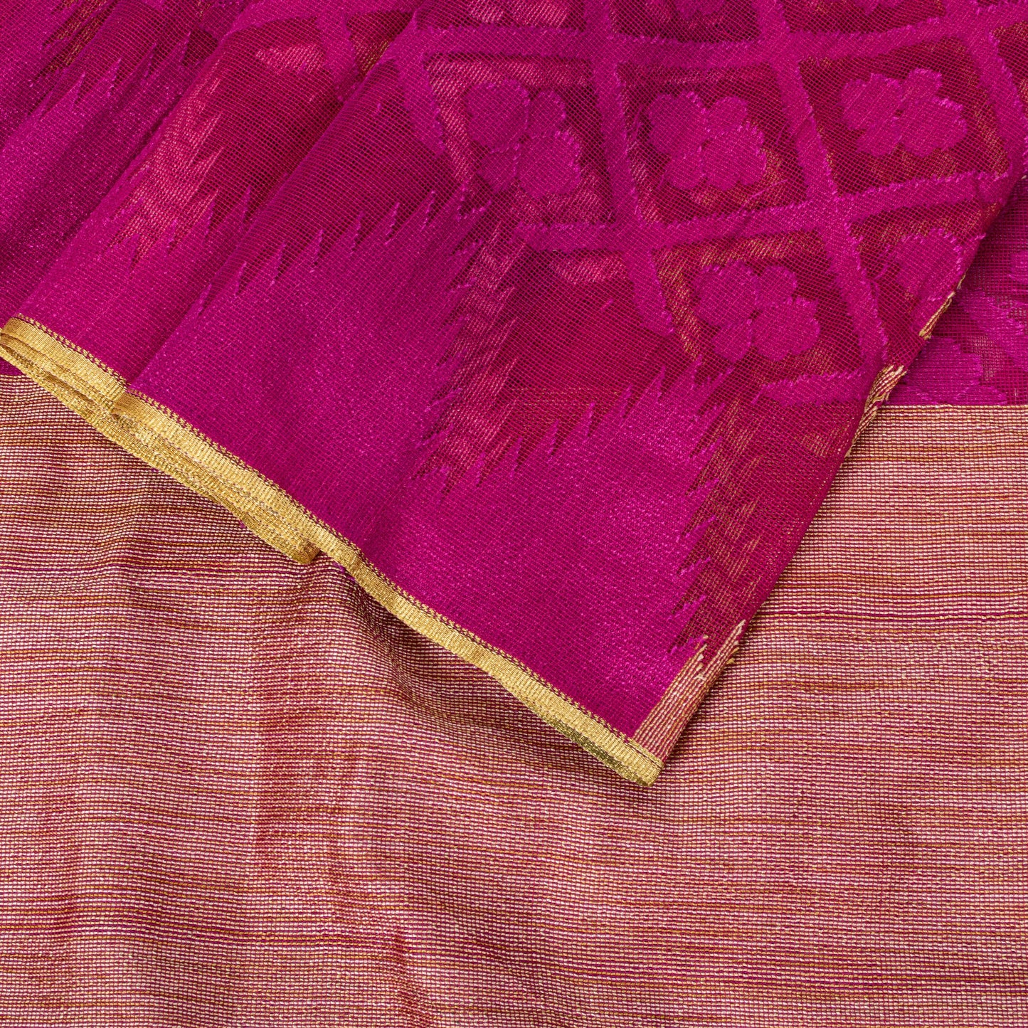 Sanskriti Vintage Magenta Art Silk Saree Woven Floral Sari 5.5 YD Fabric Craft