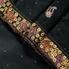 Sanskriti Vintage Black Pure Silk Saree Hand Beaded Zari Dabka Sari 5.5+YD Craft