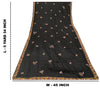 Sanskriti Vintage Black Pure Silk Saree Hand Beaded Zari Dabka Sari 5.5+YD Craft