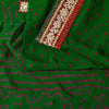 Sanskriti Vintage Green Pure Georgette Saree Bandhani Hand Embroidered 5.5YDSari