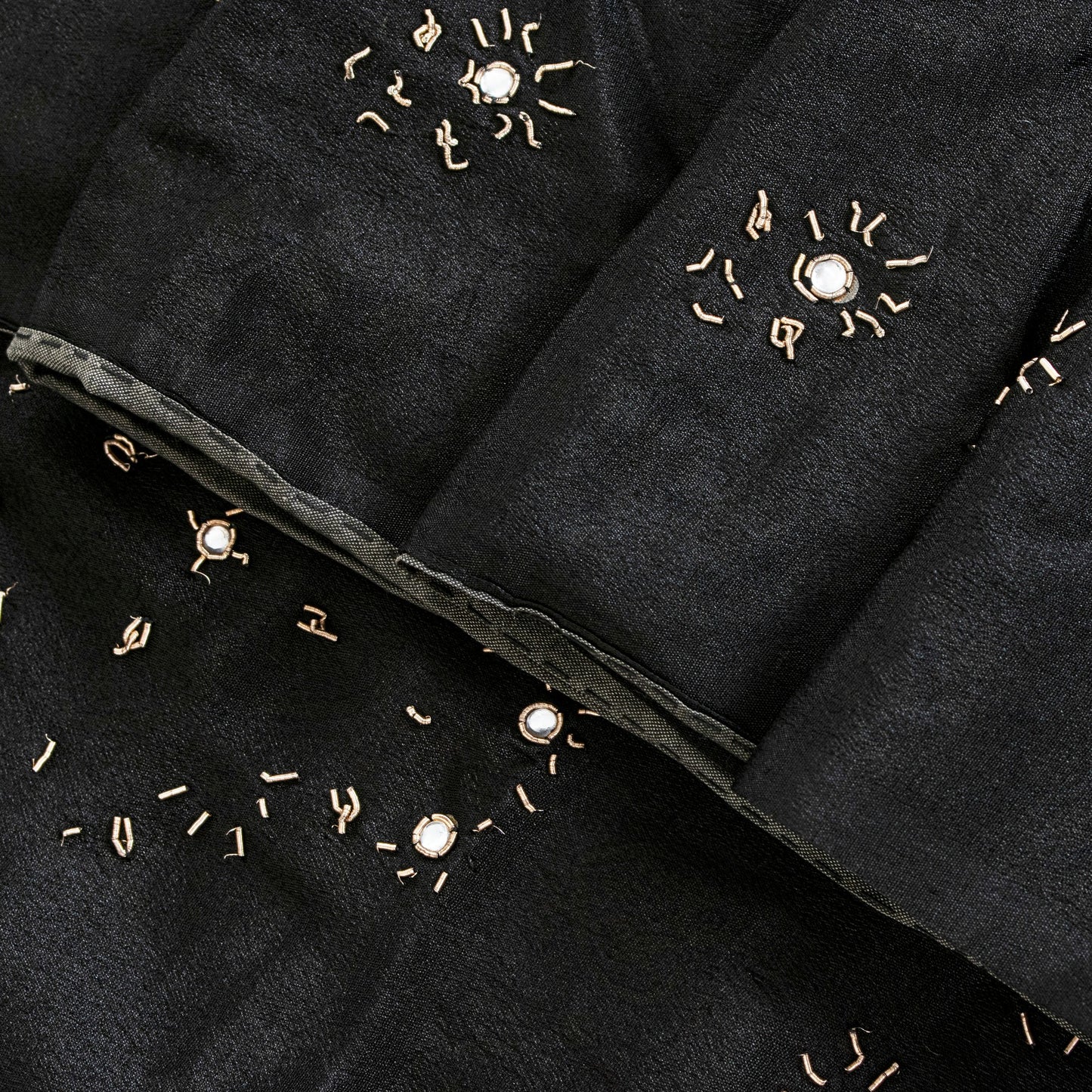 Sanskriti Vintage Black Pure Silk Saree Hand Embroidered Zardozi Stone 6+YD Sari