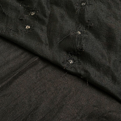 Sanskriti Vintage Black Pure Silk Saree Hand Embroidered Zardozi Stone 6+YD Sari