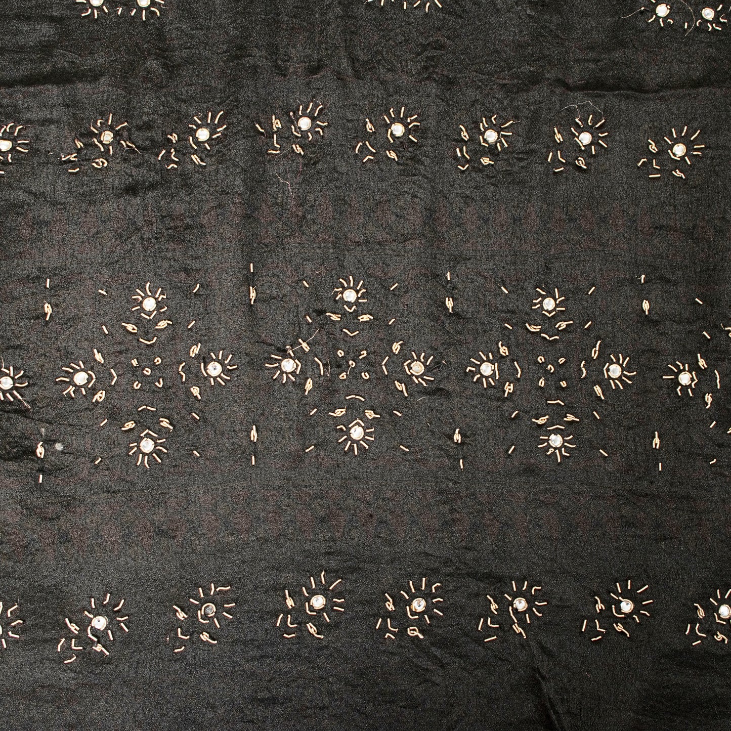 Sanskriti Vintage Black Pure Silk Saree Hand Embroidered Zardozi Stone 6+YD Sari