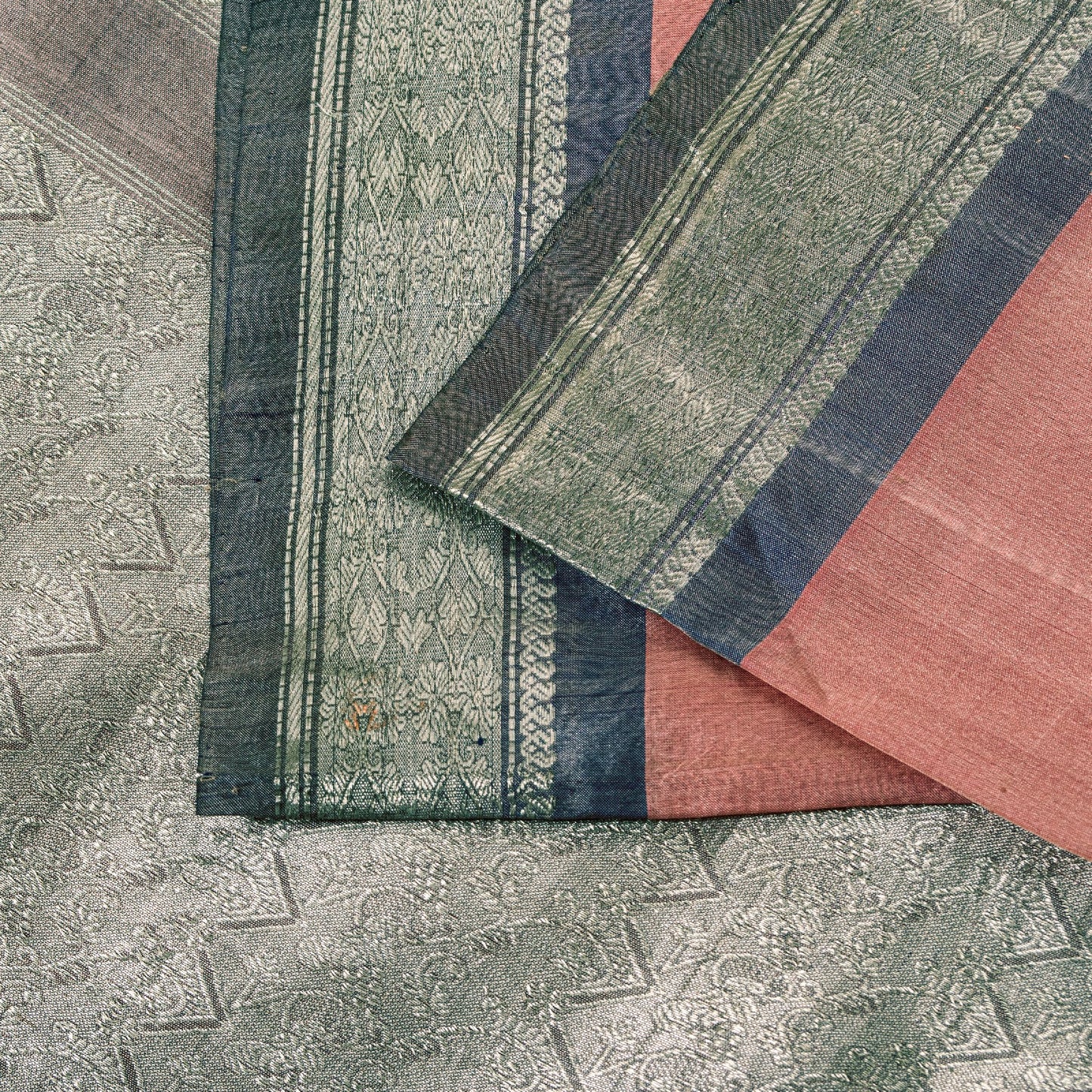 Sanskriti Vintage Pink 100%Pure Silk Saree Floral Woven Sari 5.5 YD Craft Fabric