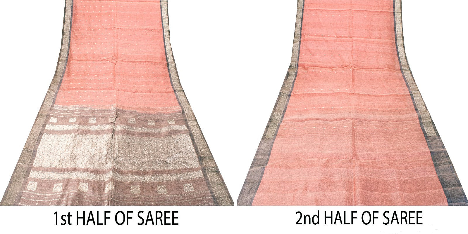 Sanskriti Vintage Pink 100%Pure Silk Saree Floral Woven Sari 5.5 YD Craft Fabric