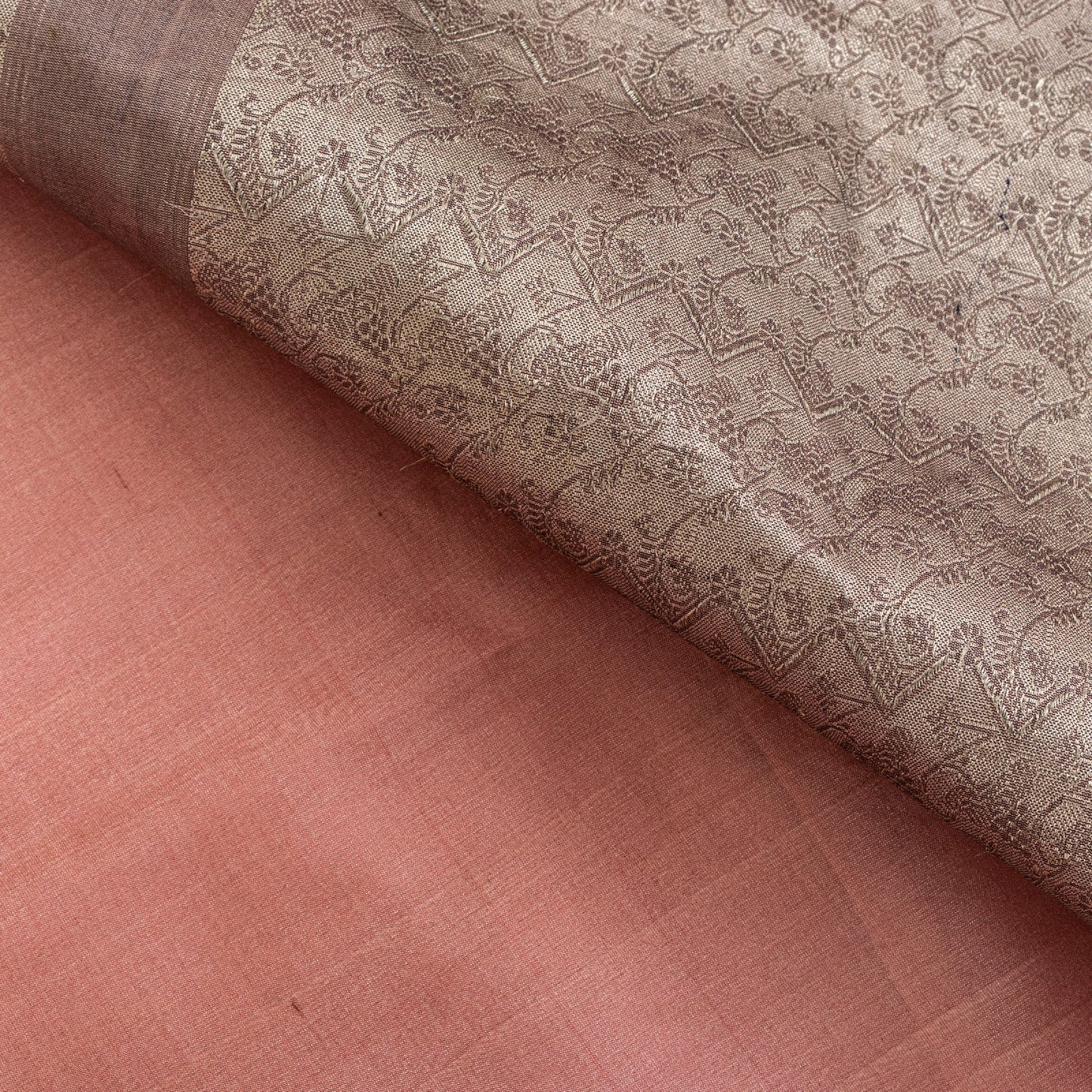 Sanskriti Vintage Pink 100%Pure Silk Saree Floral Woven Sari 5.5 YD Craft Fabric