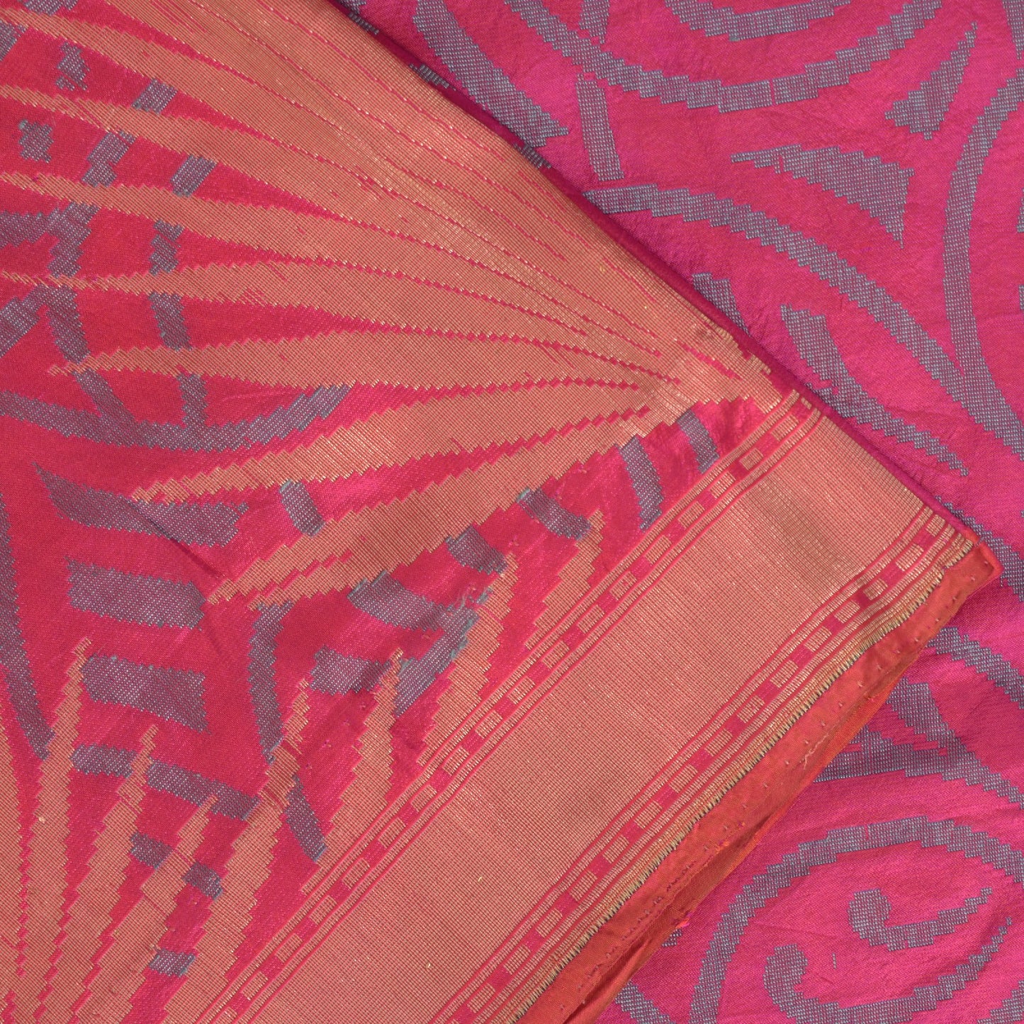 Sanskriti Vintage Soft Pink Pure Silk Saree Woven Floral Sari 5.5YD Craft Fabric