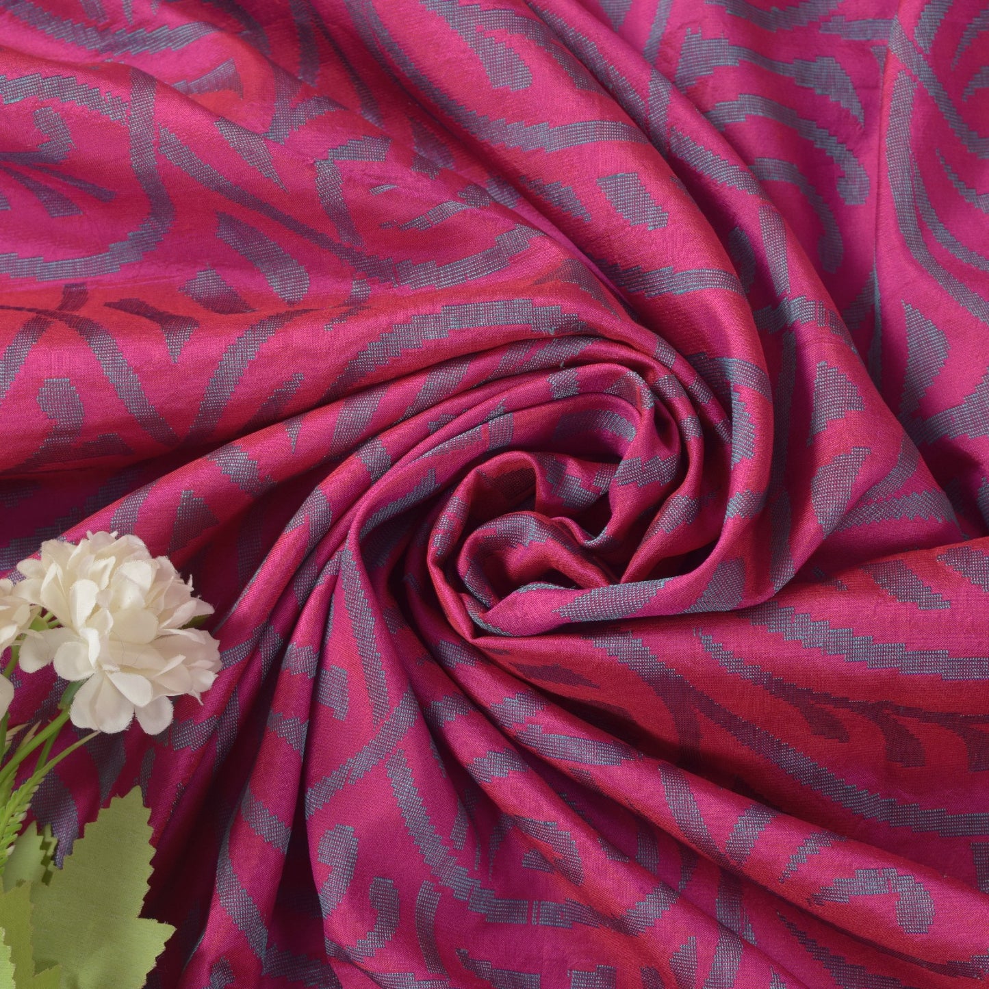 Sanskriti Vintage Soft Pink Pure Silk Saree Woven Floral Sari 5.5YD Craft Fabric